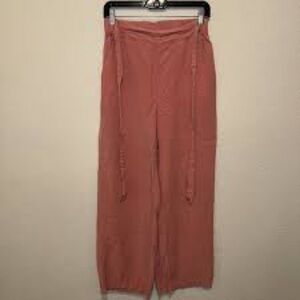 Thread+Supply Tencel Wide Leg Lounge Pants pockets Elastic Waist Tie xs